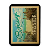Seaside Beach Vintage Travel Magnet (Vertikal)