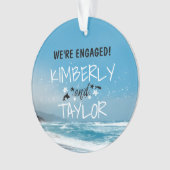 Seaside - Blue Beach Wedding / Verlobung Ornament (Vorderseite)