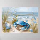 Seaside Blue Crab Beach Wall Art Print | Poster (Vorne)
