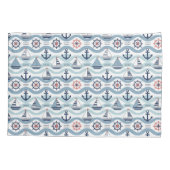 Seaside Blue Sailboats & Anchors Pattern ID1258 Kissenbezug (Rückseite)