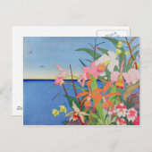 Seaside Blume Japanisch-Holzblock Art Ukiyo-E Postkarte (Vorne/Hinten)