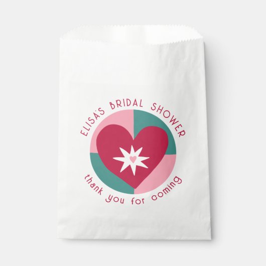 Seaside Brautparty Modern Heart CUSTOM Geschenktütchen (Vorderseite)