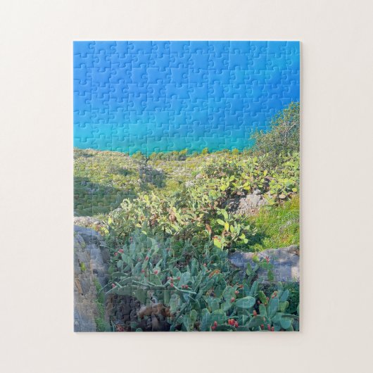 Seaside Cactus Nafplion Griechenland Puzzle (Vertikal)