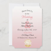 Seaside Coral Clam and Pearl Wedding Einladungen (Vorderseite)