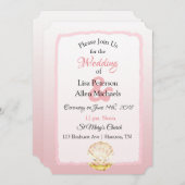 Seaside Coral Clam and Pearl Wedding Einladungen (Vorne/Hinten)