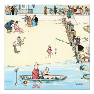 „Seaside Crime“ von W Heath Robinson Fotodruck