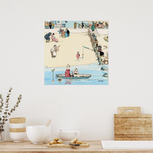"Seaside Crime" von W Heath Robinson Poster (Küche)
