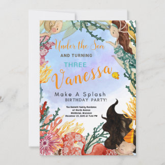 Seaside Different Birthday Invitation Card Einladung