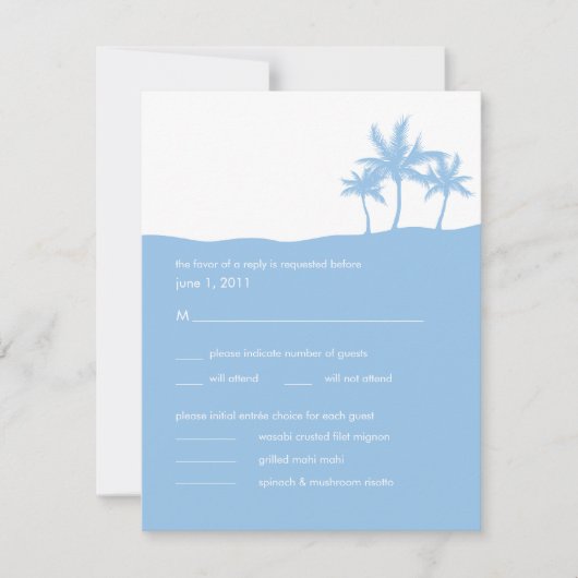 Seaside Dreams Wedding RSVP Card (Vorderseite)