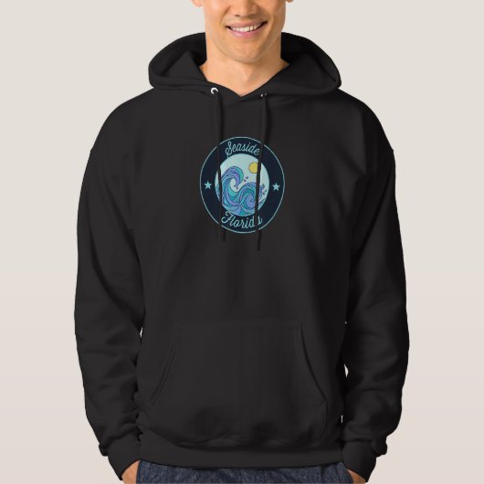 Seaside Fl Florida Souvenir Nautical Surfer Graphi Hoodie (Vorderseite)
