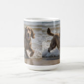 "Seaside Fun: A Cocker Spaniel Play in the Ocean Kaffeetasse (Mittel)