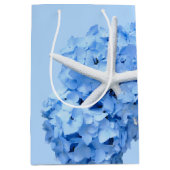 Seaside Garden Blue Floral gratulieren Mittlere Geschenktüte (Vorderseite)