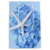 Seaside Garden Blue Floral gratulieren Mittlere Geschenktüte (Rückseite)
