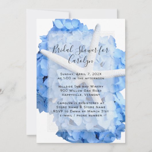 Seaside Garden Bridal Dusche Einladungen (Vorderseite)