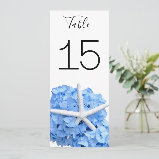 Seaside Garden Doppelseitige Tischnummer Cards (Stehend Vorderseite)