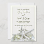 Seaside Garden Starfish Hydrangea Wedge Einladung (Vorderseite)