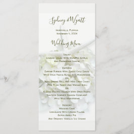 Seaside Garden Starfish Tall White Wedding Menu Menükarte