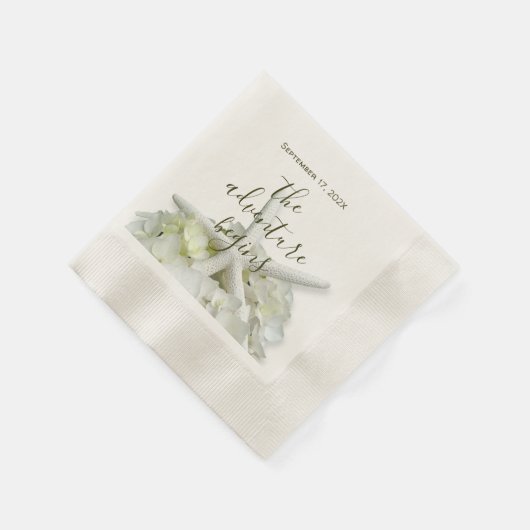 Seaside Garden Starfish Wedding Adventure fängt an Serviette (Ecke)