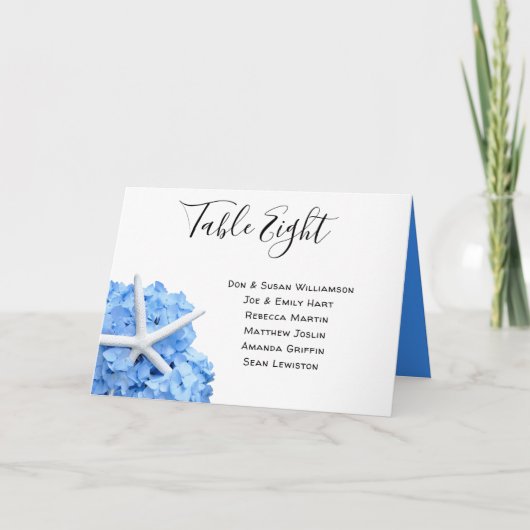 Seaside Garden Table Seating All Names Tented Card Einladung (Vorderseite)