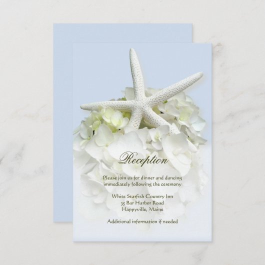 Seaside Garden Wedding Empfang Card Begleitkarte (Vorne/Hinten)