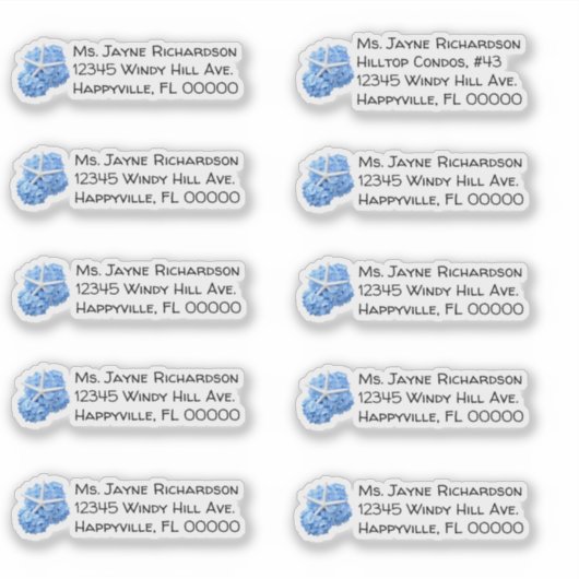 Seaside Garden Wedding Individuelle Mailing-Adress Aufkleber (Vorderseite)