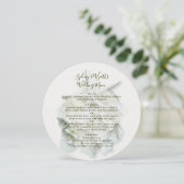 Seaside Garden Wedding Menu Round Template Einladung (Stehend Vorderseite)