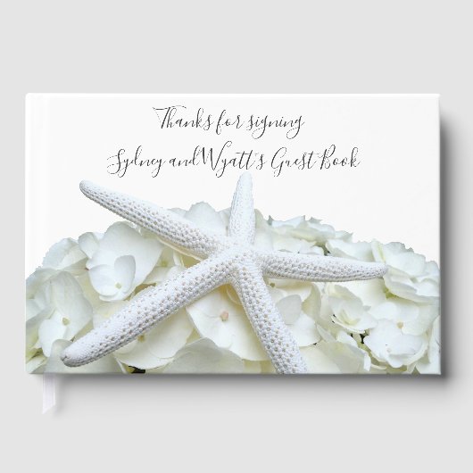 Seaside Garden White Starfish and Bloral Gästebuch (Vorderseite)