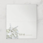 Seaside Garden White Starfish Hydrangea Platzkarte (Außenseite Aufgefaltet)