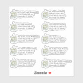 Seaside Garden White Wedding Individuelle Mailing Aufkleber (Blatt)