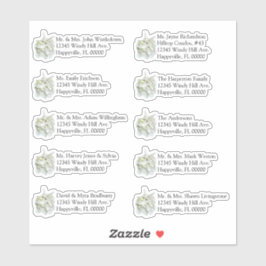 Seaside Garden White Wedding Individuelle Mailing Aufkleber