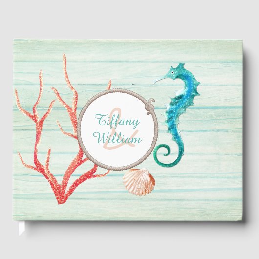 Seaside Hütte Chic Wedding Guest Book Gästebuch (Vorderseite)