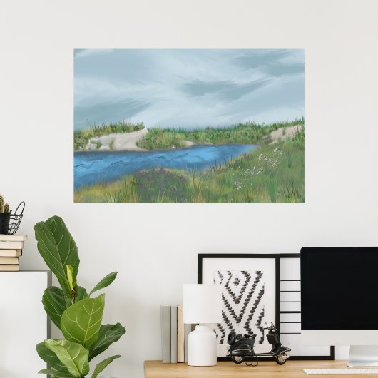 Seaside Inlet Canvas Print Poster (Heimbüro)