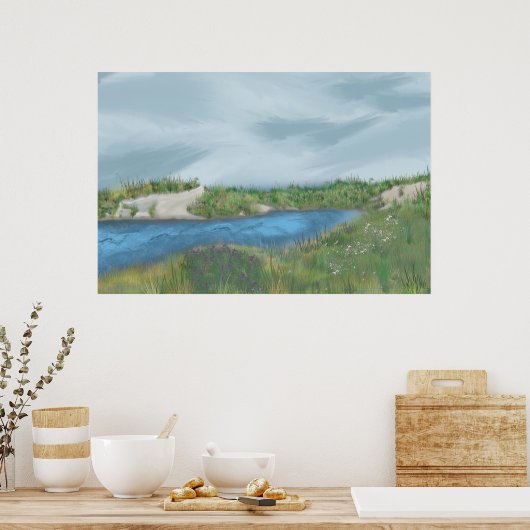 Seaside Inlet Canvas Print Poster (Küche)