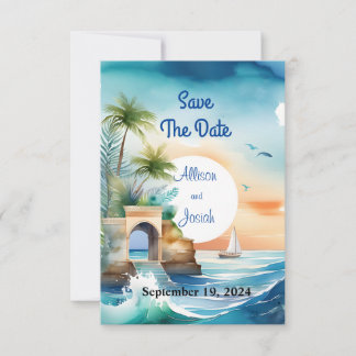 Seaside Love: Summer Beach Wedding Save the Date