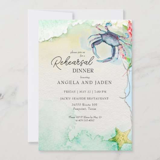 Seaside Maryland Crab Probe Dinner Einladung (Vorderseite)