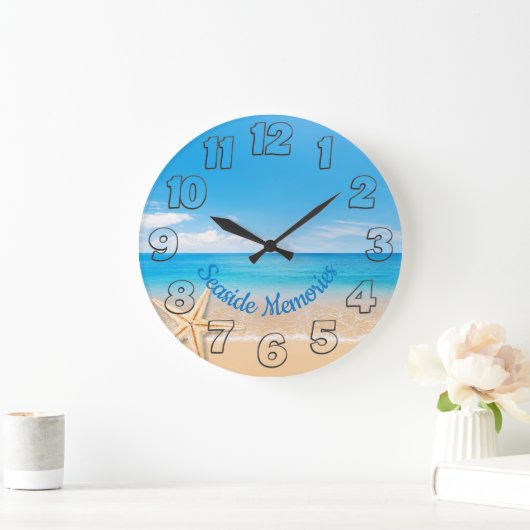 Seaside Memories Round Wall Clock Große Wanduhr (Zuhause)