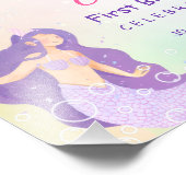 Seaside Mermaid Girl First Birthday Welcome Sign Fotodruck (Ecke)