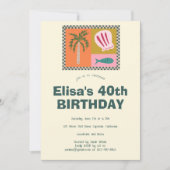 Seaside Modern Niedlich CUSTOM Geburtstagsparty Einladung (Vorderseite)