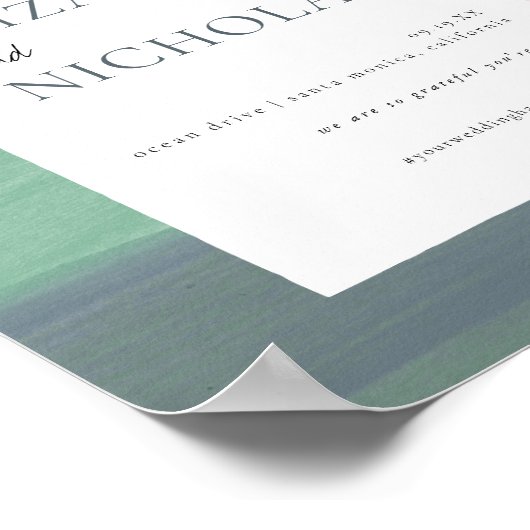 Seaside Ocean Glass | Begrüßung Poster (Ecke)