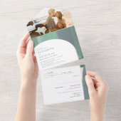 Seaside Ocean Glass | Boho Wedding All In One Einladung (Abreißen)