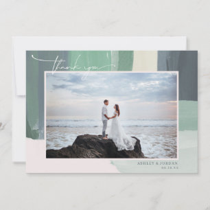 Seaside Ocean Glass Hochzeitsszenario Foto Viele Dankeskarte