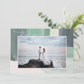 Seaside Ocean Glass | Hochzeitsszenario Foto Viele Dankeskarte (Stehend Vorderseite)