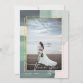 Seaside Ocean Glass | Hochzeitsszenario Foto Viele Dankeskarte (Vorderseite)