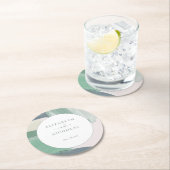 Seaside Ocean Glass | Monografische Hochzeit Runder Pappuntersetzer (Vor Ort)