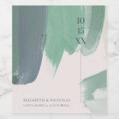 Seaside Ocean Glass | Monogram Wedding Wine Label Weinetikett (Einzelnes Label)
