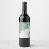 Seaside Ocean Glass | Monogram Wedding Wine Label Weinetikett (Vorderseite)