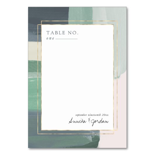 Seaside Ocean Glass | TISCHNUMMER (Vorderseite)