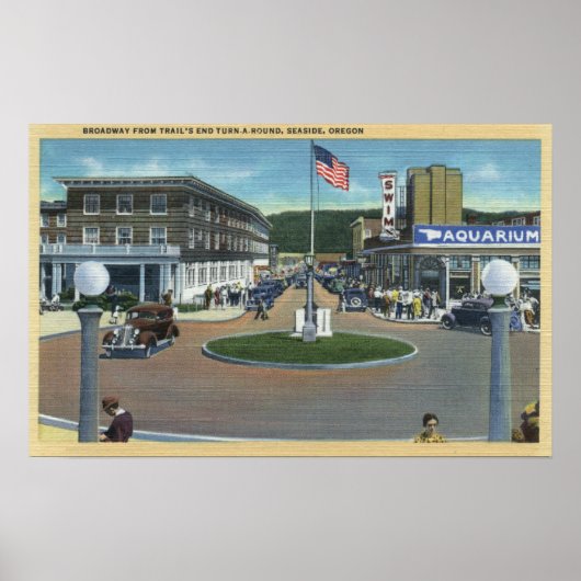 Seaside, Oregon - Broadway from Trail's End Poster (Vorne)