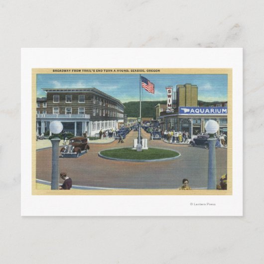 Seaside, Oregon - Broadway from Trail's End Postkarte (Vorderseite)