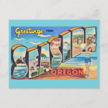 Seaside Oregon Vintag Gruß